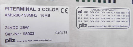 Pilz Operator Interface AM5x86-133MHz 16MB - Advance Operations