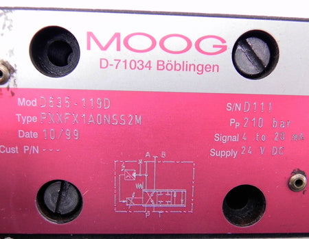 Moog Hydraulic Servo Valve D635-119D PXXFX1A0NSS2M - Advance Operations