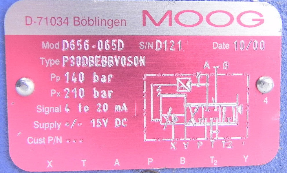 Moog Proportional Valve D656-065D  P30DBEBBV0S0N - Advance Operations