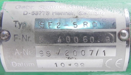 Gebr. Steimel Oil Gear Pump SF2-5RD - Advance Operations