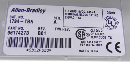 Allen-Bradley Terminal Block 1794-TBN Series A - Advance Operations