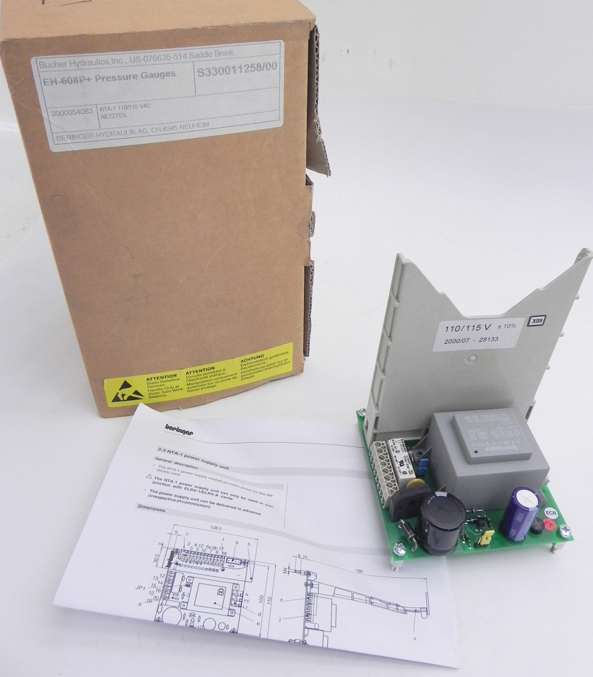 Bucher Hydraulics Beringer Power Supply NTA-1 - Advance Operations