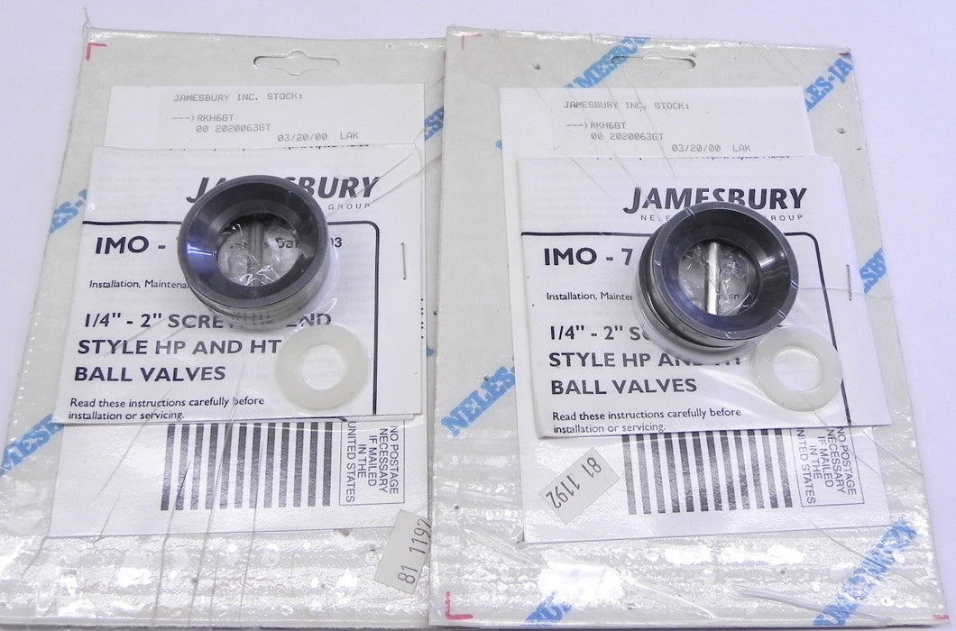 Jamesbury Ball Valve Seal Kit IMO-7  RKH6GT (Lot of 2) - Advance Operations