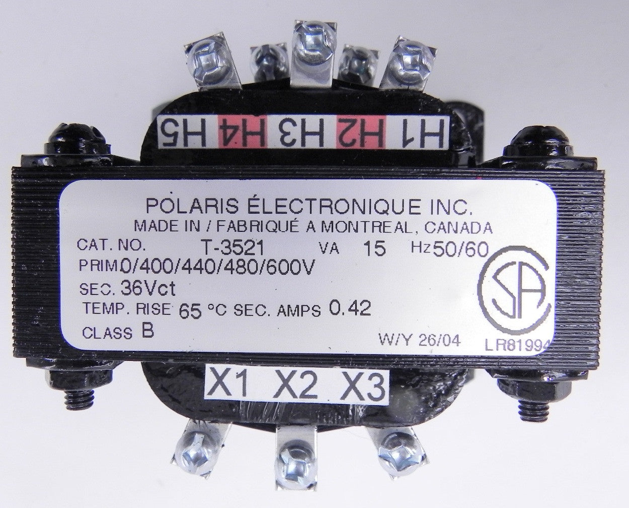 Polaris Electronique Transformer T-3521 - Advance Operations