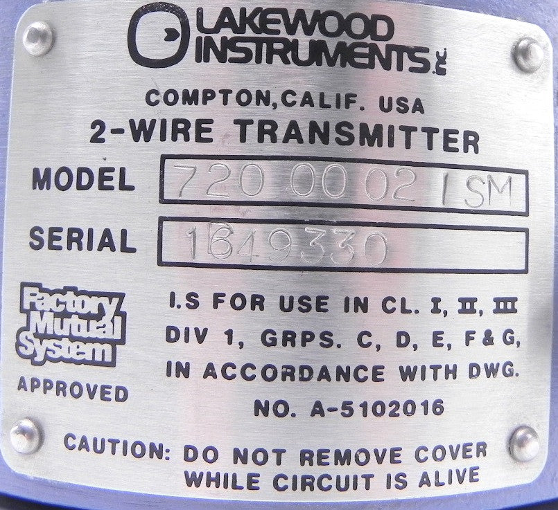 Lakewood 2 Wire Transmitter 720 00 02 ISM - Advance Operations
