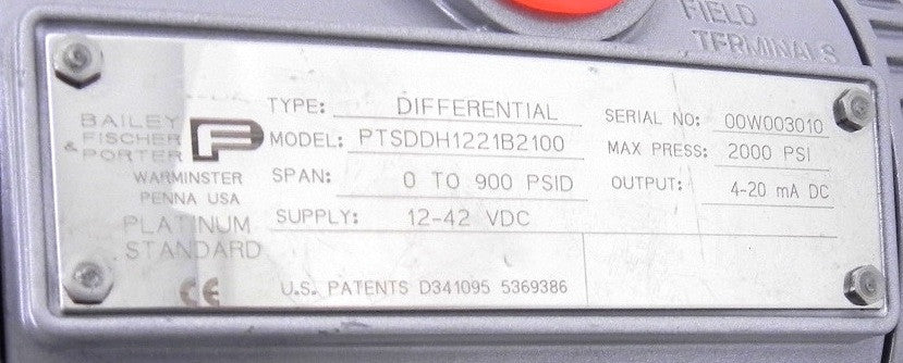 Bailey Fisher Differential Transmitter PTSDDH1221B2100 - Advance Operations