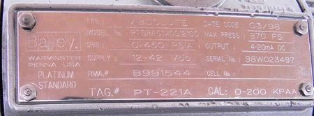 ABB Bailey Absolute Transmitter PTSPAG1M0012100 - Advance Operations