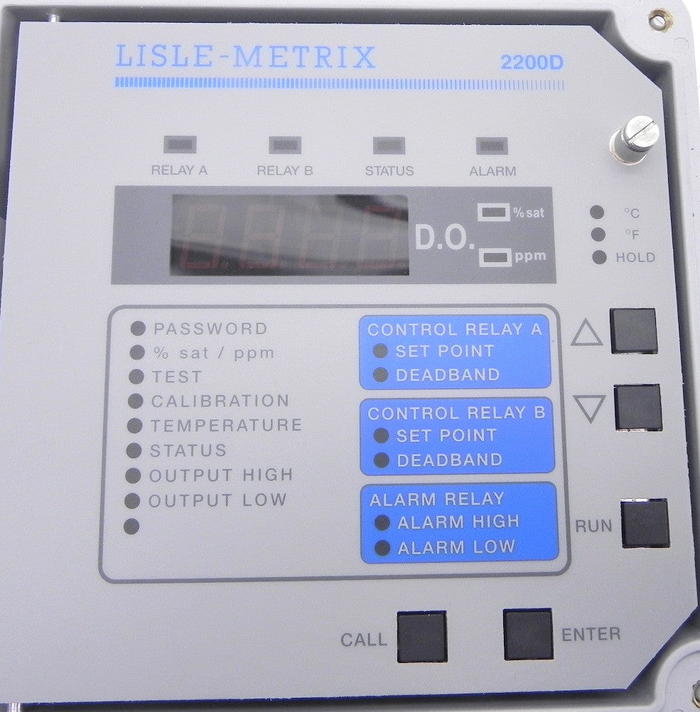 Lisle-Metrix pH/ORP Microprocessor Analyzer 2200D Model D-1-1-A. Range: 0-19.99 ppm. - Advance Operations