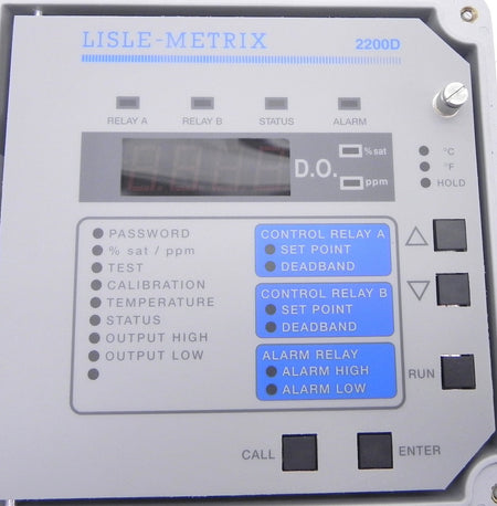 Lisle-Metrix pH/ORP Microprocessor Analyzer 2200D Model D-1-1-A. Range: 0-19.99 ppm. - Advance Operations