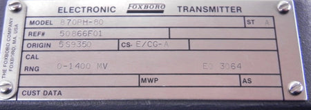 Foxboro Electronic Transmitter 870PH-80 - Advance Operations