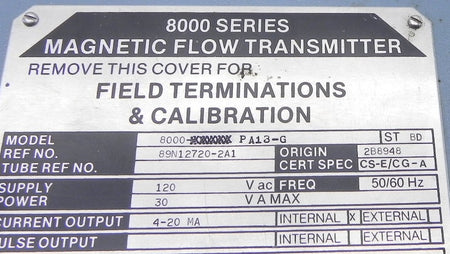 Foxboro Magnetic Flow Transmitter  8000 PA13-G - Advance Operations