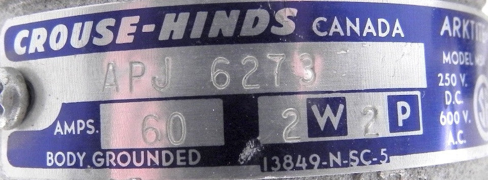 Crouse-Hinds  Connector Plug  APJ 6273 - Advance Operations