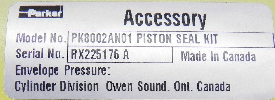Parker Piston Seal Kit PK8002AN01 - Advance Operations