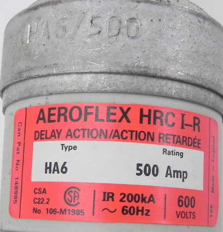 Aeroflex Delay Action Fuse HRC I-R HA6 500 - Advance Operations