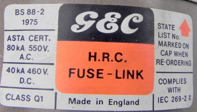 GEC H.R.C. Fuse Link TLM710A - Advance Operations