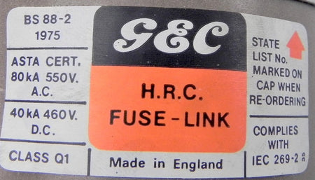 GEC H.R.C. Fuse Link TLM710A - Advance Operations