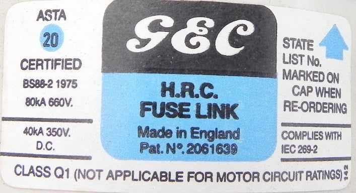 GEC H.R.C. Fuse Link TLM 750 - Advance Operations