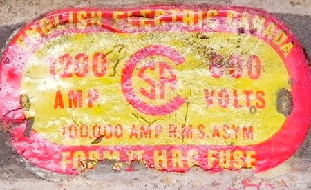English Electric  Form II HRC Fuse  CX 1200 600 VAC - Advance Operations