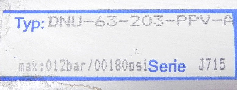 Festo Pneumatic Cylinder DNU-63-203-PPV-A - Advance Operations