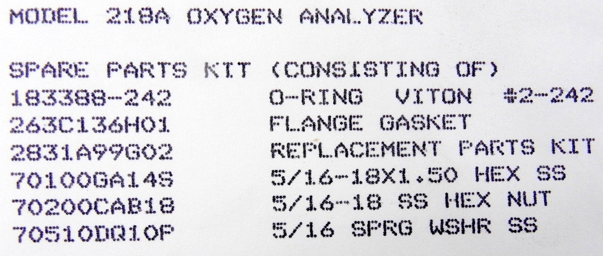 Rosemount Oxygen Analyser Repair Kit 1A97817G01 - Advance Operations