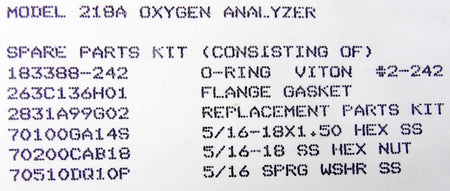 Rosemount Oxygen Analyser Repair Kit 1A97817G01 - Advance Operations