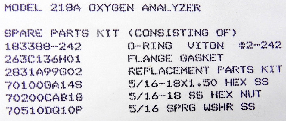 Rosemount Oxygen Analyser Repair Kit 1A97817G01 - Advance Operations