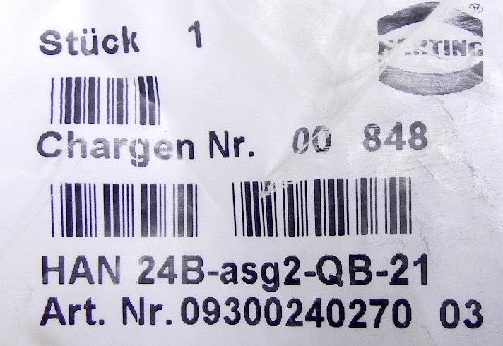 Harting Connector Housing Han 24B-ASG2-QB-29 - Advance Operations