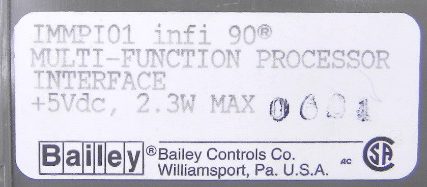 ABB Bailey Multifunction Processor Interface IMMPI01 - Advance Operations