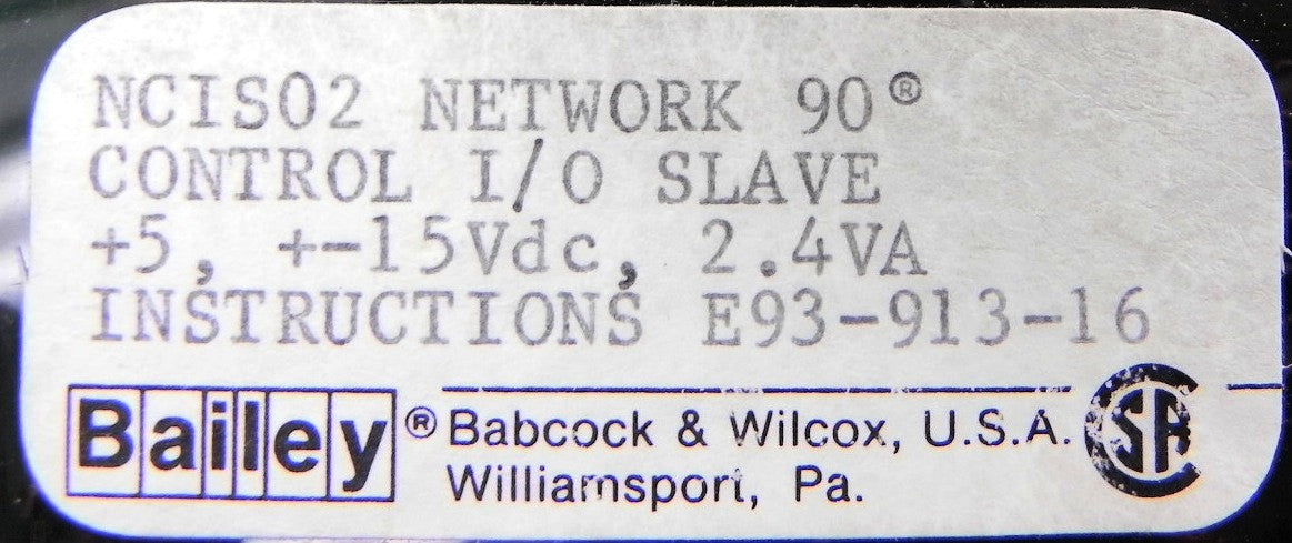 Bailey Network 90 Control I/O Slave Module NCIS02 - Advance Operations