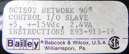 Bailey Network 90 Control I/O Slave Module NCIS02 - Advance Operations