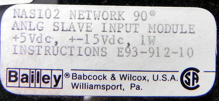 Bailey Network Analog Slave Input Module NASI02 - Advance Operations