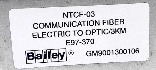 Bailey Communication Fiber Electric To Optic NTCF-03 - Advance Operations