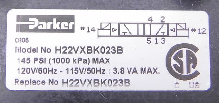 Parker Solenoid Valve H22VXBK023B - Advance Operations