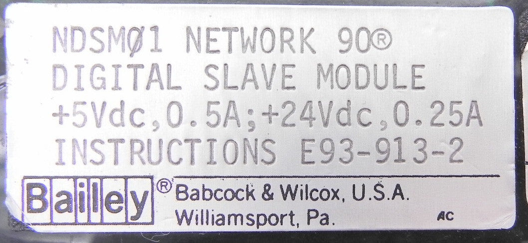 Bailey Network Digital Slave Module NDSM01 - Advance Operations