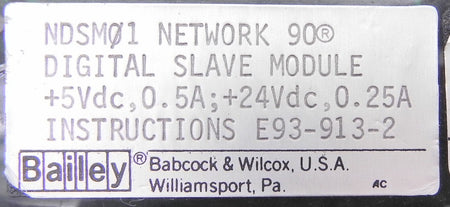 Bailey Network Digital Slave Module NDSM01 - Advance Operations