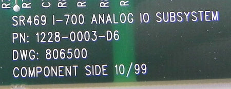 GE Multilin SR469 Analog IO Subsystem Board 1228-0003-D6 - Advance Operations