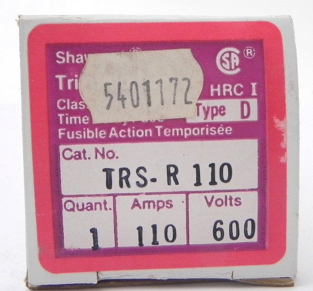 Gould Shawmut Tri-onic Time Delay Fuse TRSR 110 110A - Advance Operations