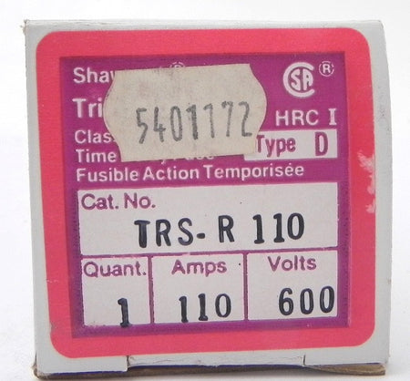 Gould Shawmut Tri-onic Time Delay Fuse TRSR 110 110A - Advance Operations