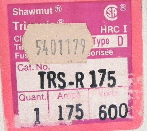 Gould Shawmut  Tri-onic Time Delay Fuse  TRSR 175 175A - Advance Operations