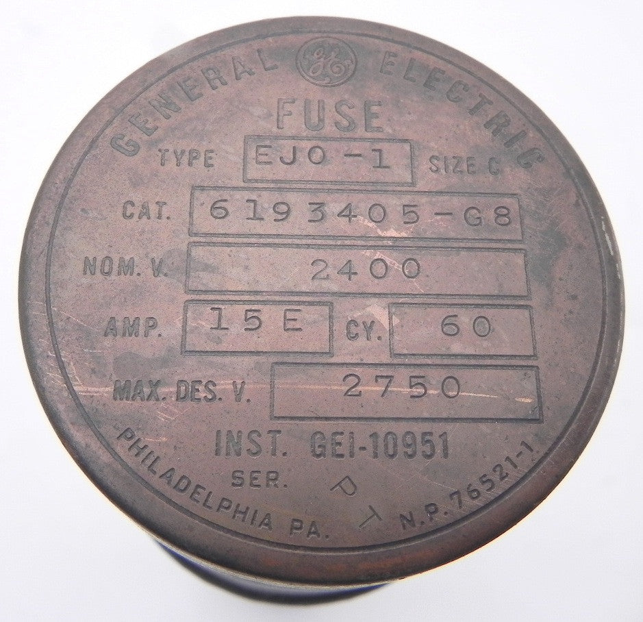 GE Current Limiting Fuse EJO-1 2400V 15E - Advance Operations