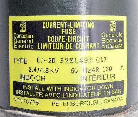 General Electric  Current Limiting Fuse  328L493 G17 Used - Advance Operations