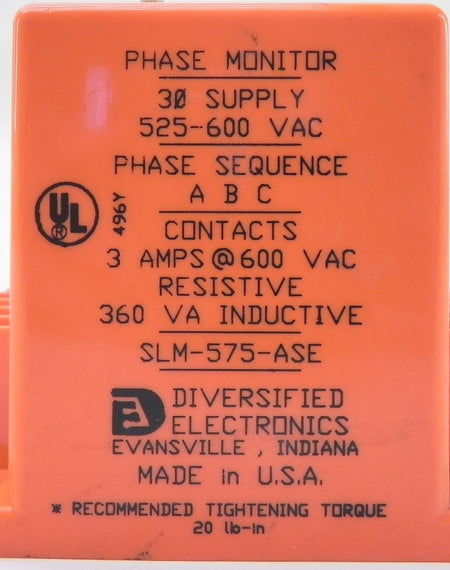 Diversified Electronics Phase Monitor 525-600 Vac - Advance Operations