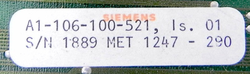 SIEMENS DC Drive Interface Board A1-106-100-521 - Advance Operations