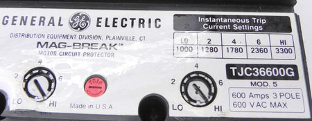 General Electric Mag-Break Circuit Breaker TJC36600G - Advance Operations