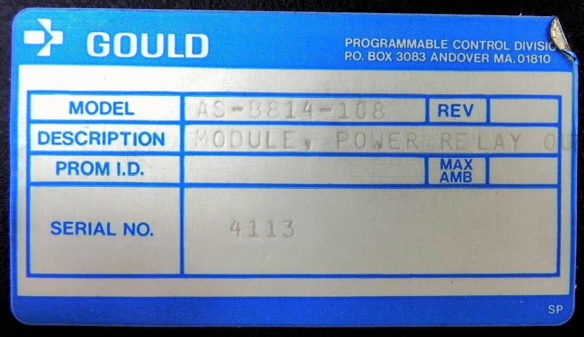 Gould Selectable N.O./N.C. Relay Output  AS-B814-108 - Advance Operations