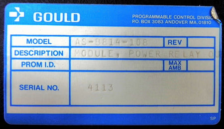 Gould Selectable N.O./N.C. Relay Output  AS-B814-108 - Advance Operations