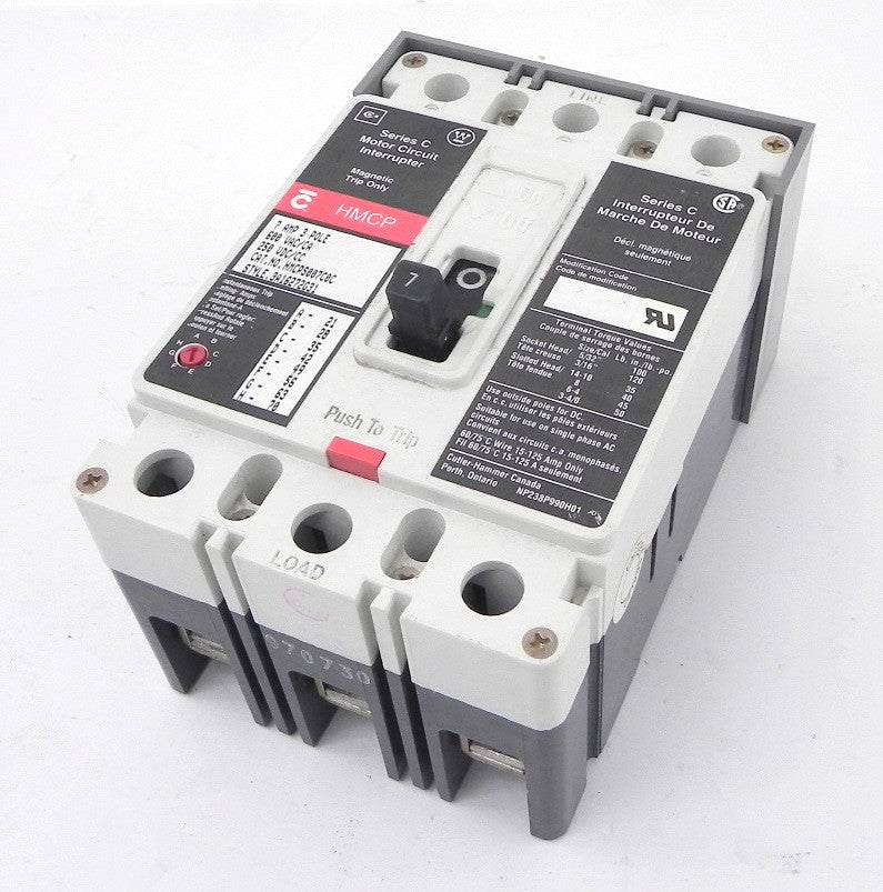 Cutler Hammer Motor Circuit Breaker HMCPS007C0C - Advance Operations