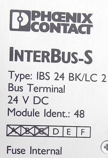 Phoenix Contact Bus Terminal IBS 24 BK/LC 2 - Advance Operations
