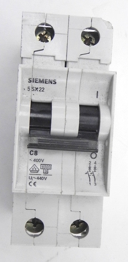Siemens Circuit Breaker 5SX21 C8 480VAC Max 2 Pole - Advance Operations
