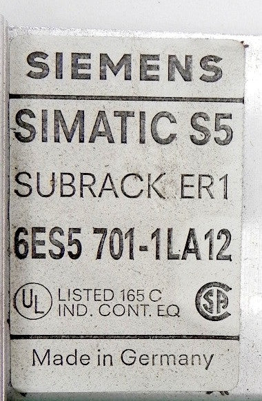 Siemens Subrack ER1 6ES5 701-1LA12 - Advance Operations